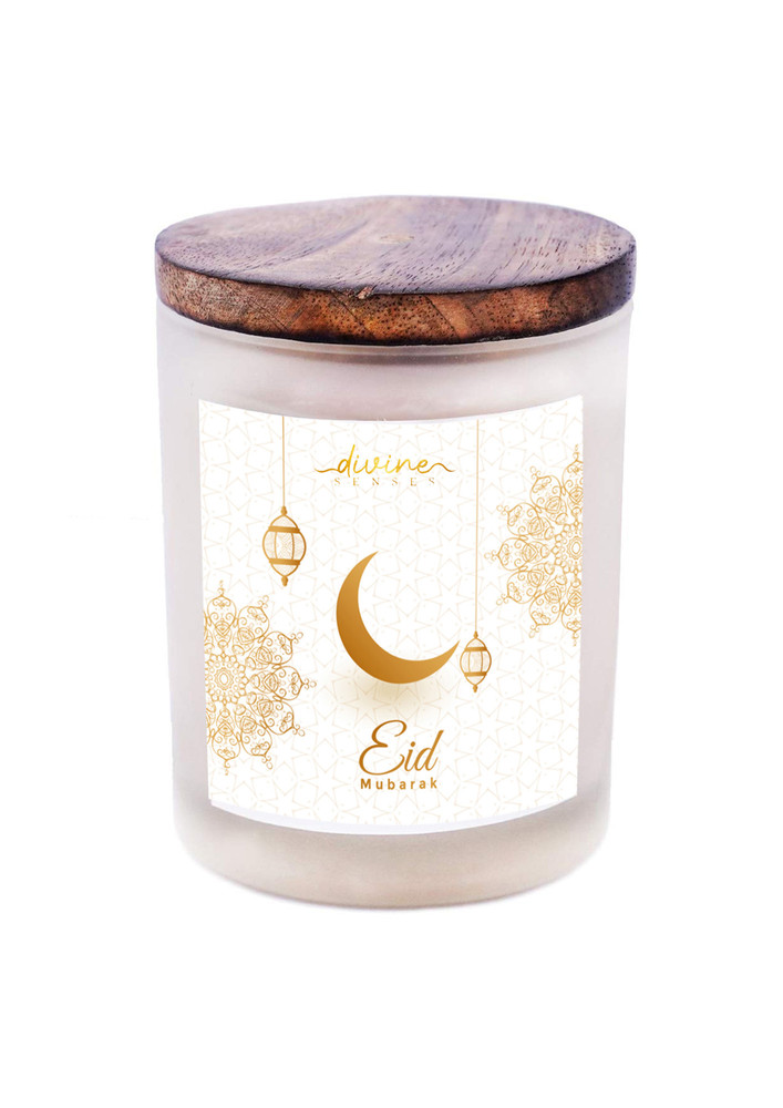 Eid Mubarak Decorative Intensely Scented Natural Beeswax Candle Islamic Decorations for Home, Ramadan Gift, | Highly Fragranced Frosted Glass Jar with lid | 40 Hours Burning Time…