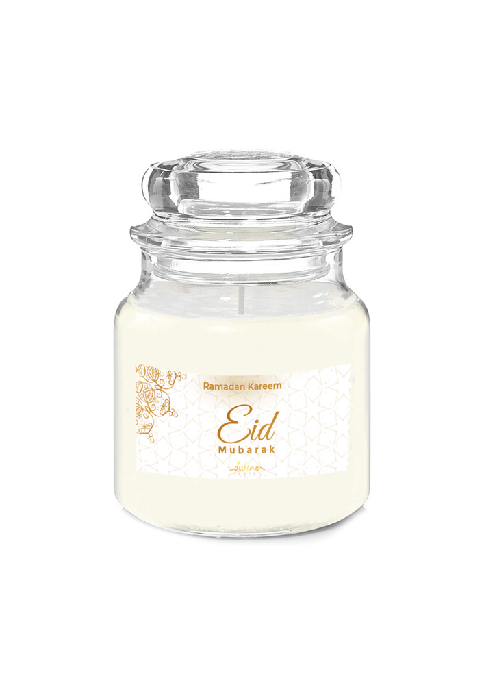 Eid Mubarak Decoration Candle for Home Ramadan Gift | Highly Fragranced Glass Jar with lid (Style 1)…