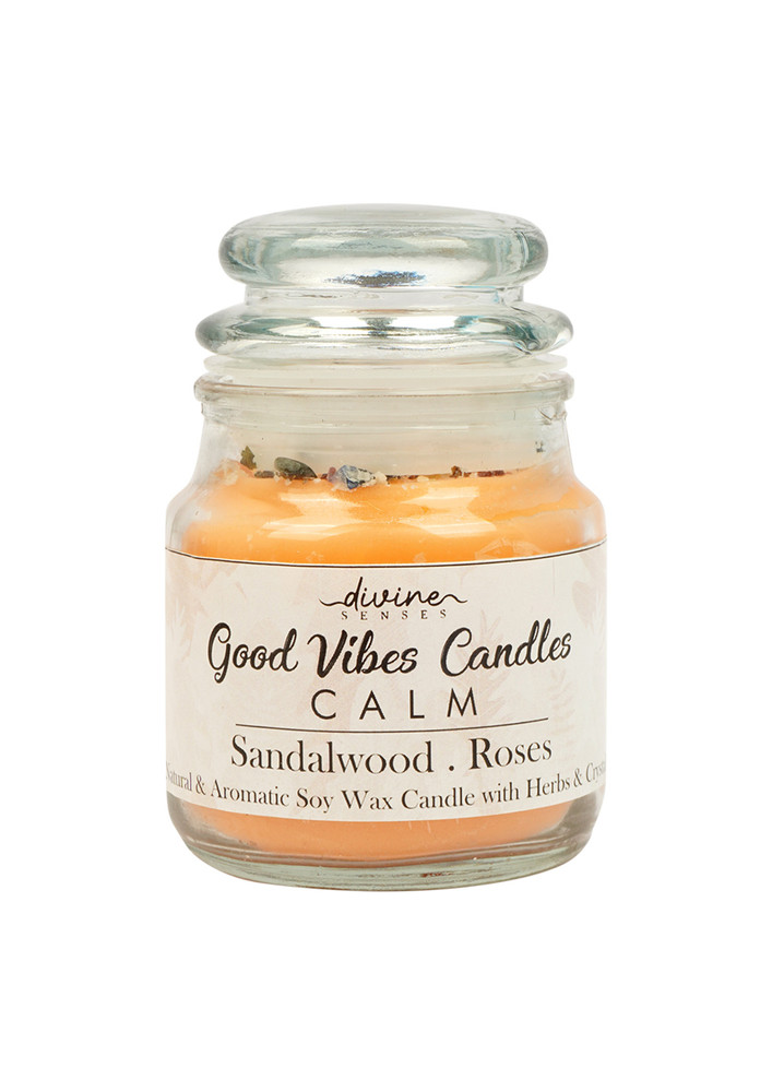 Good Vibes scented Candle |Sandalwood & Roses Candle |Handcrafted Floral Scented Candles for Home & Relaxation | aromatherapy candles | manifestation candles |Made with Non-Toxic Soy Wax
