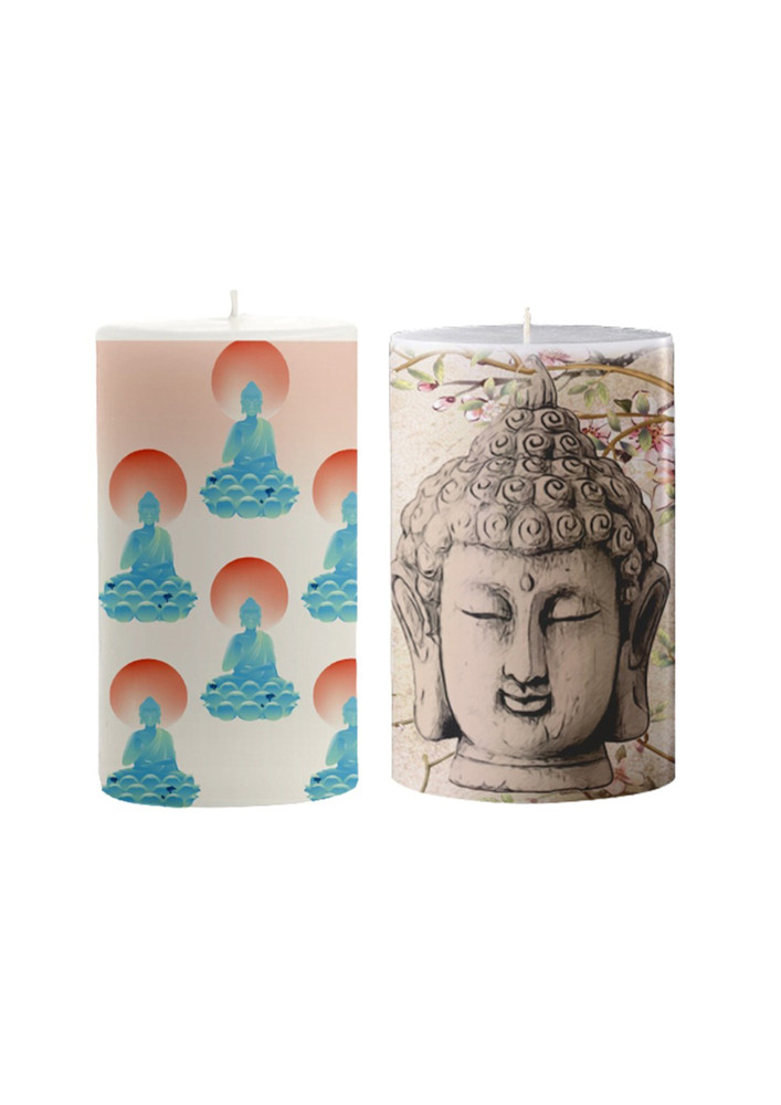 Buddha Pillar Candle for Meditation | Aromatherapy | Manifestation | | Home Decor Candle | Buddha Candle Set of 2…