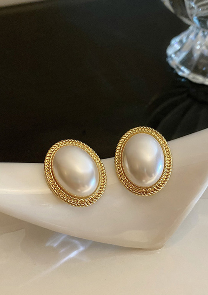 Golden Pearl Girl Earrings