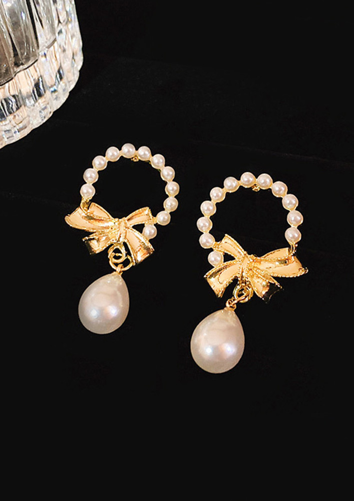 Pearly Bowtie Earrings
