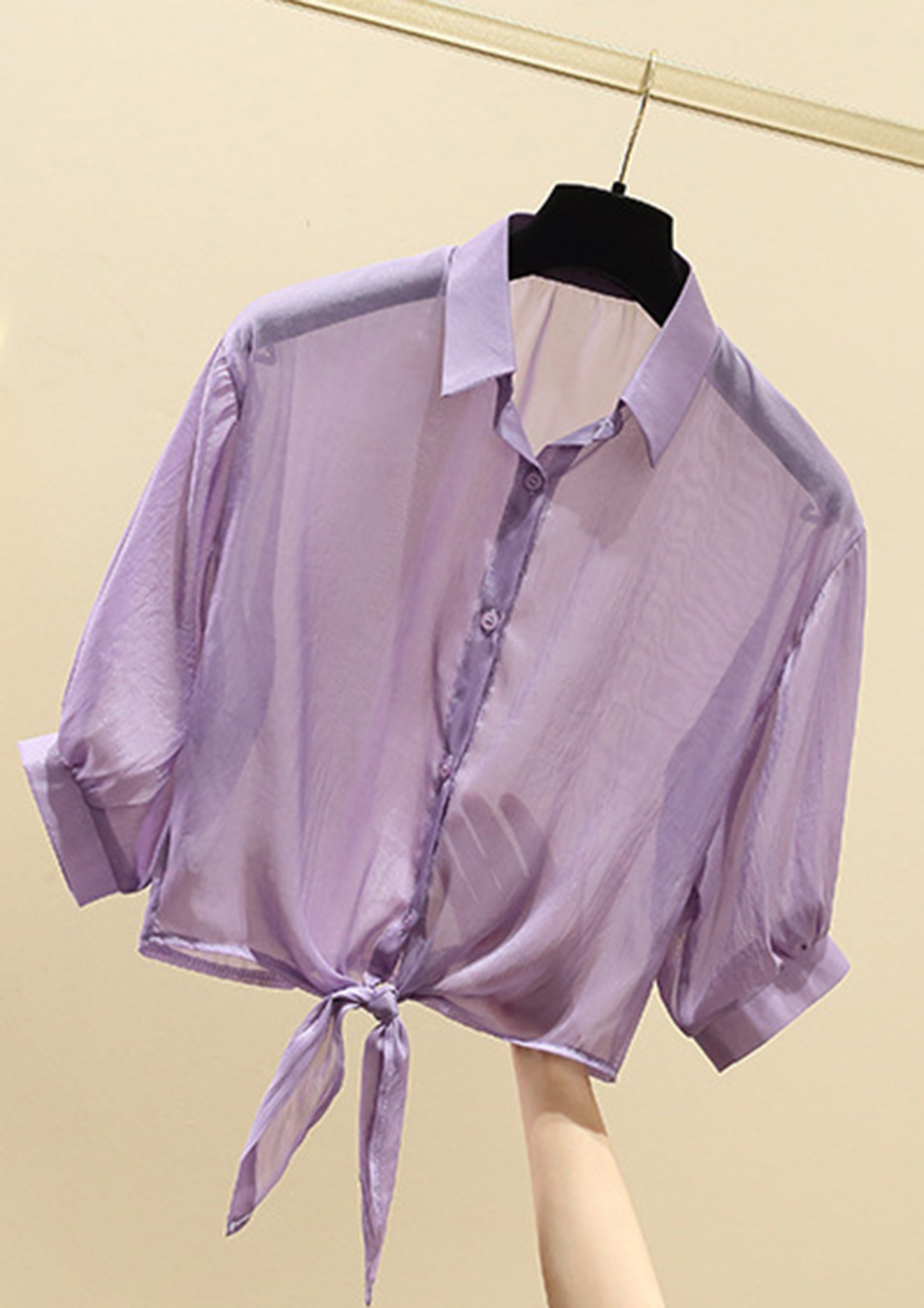 Buy SHEER SUSTAINED PURPLE SHIRT for Women Online in India