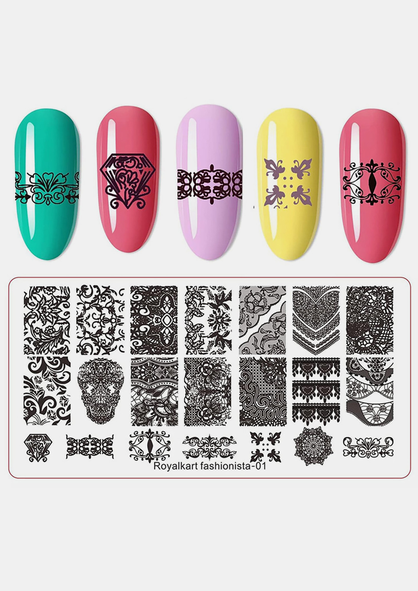 Buy Royalkart Nail Art Kit for women 5 Nail Stamping Plate With Nail  Stamper scraper Finger Tip Guide Gift For Girl Online at Best Prices in  India - JioMart.