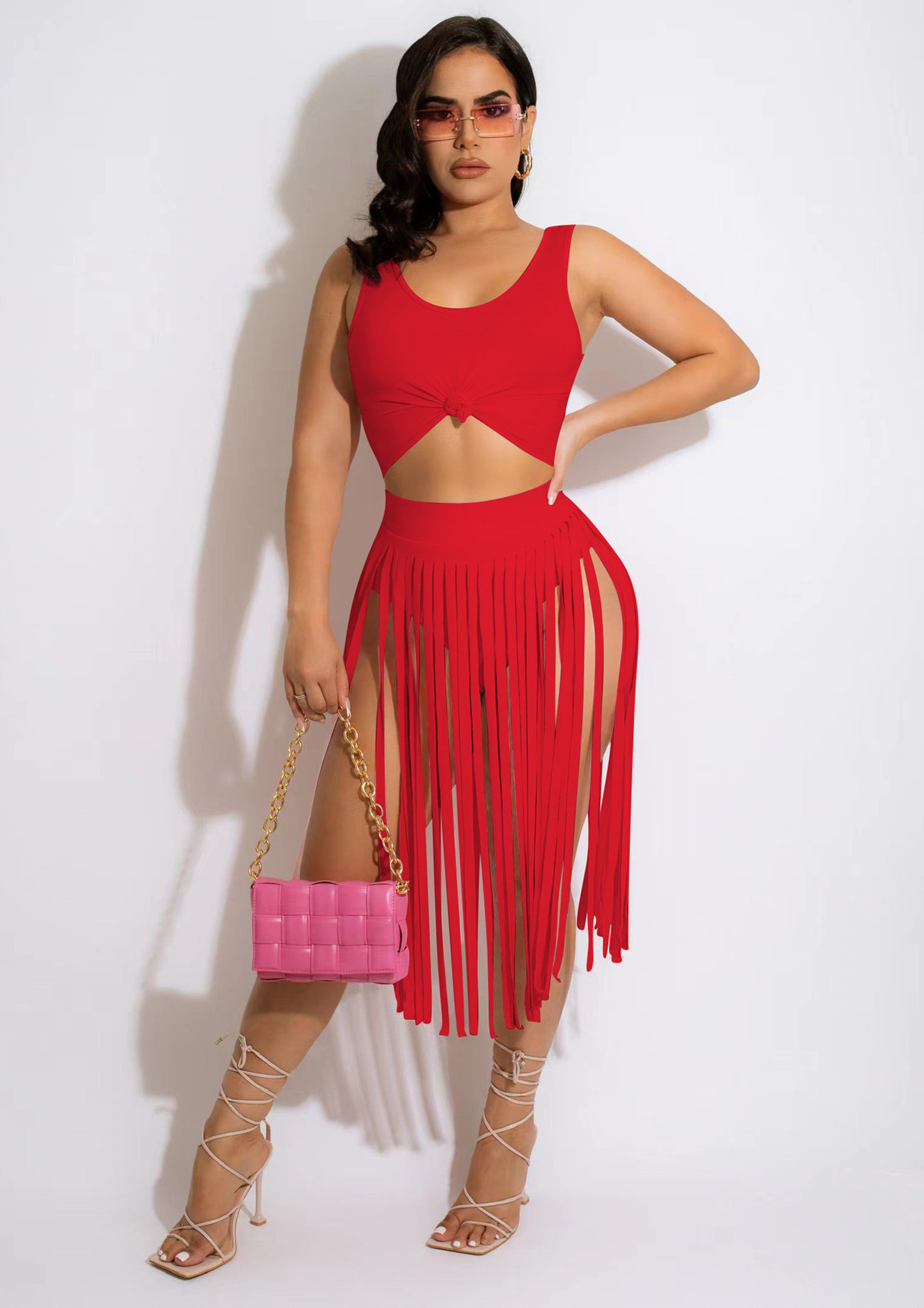 DANCE AWAY RED TWO PIECE SET