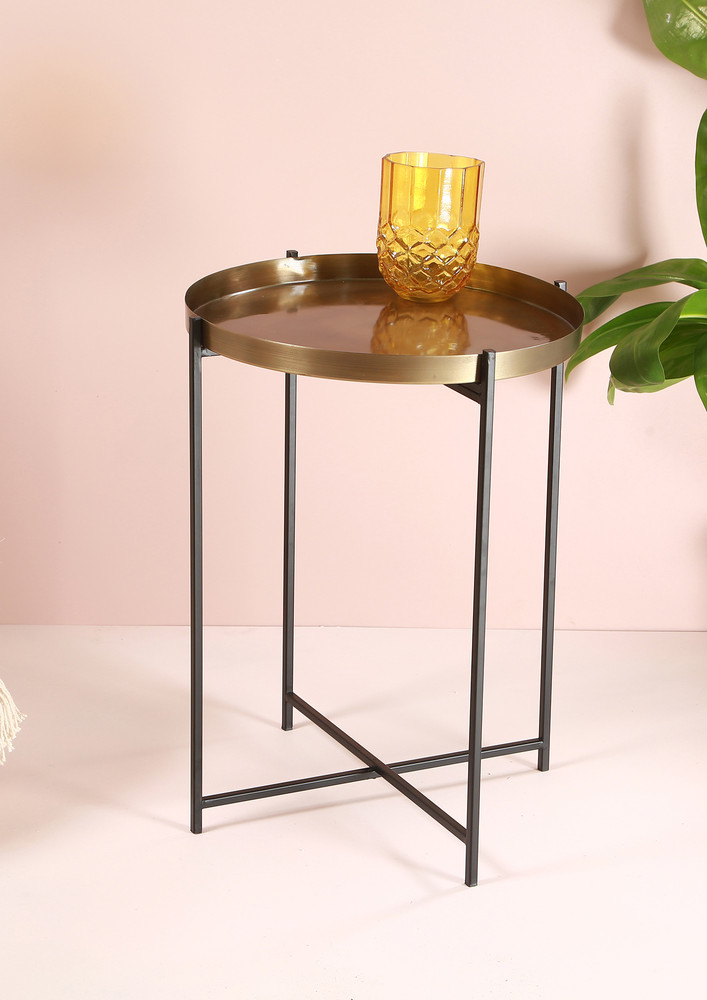 Manor House Knock Down Antique Brass Accent Table