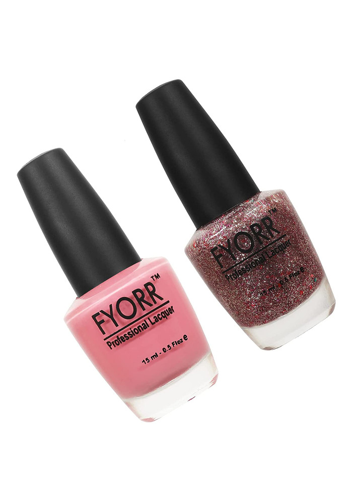 FYORR Nail Polish Pink With Shimmer Pinky Star Shine 15ML Each