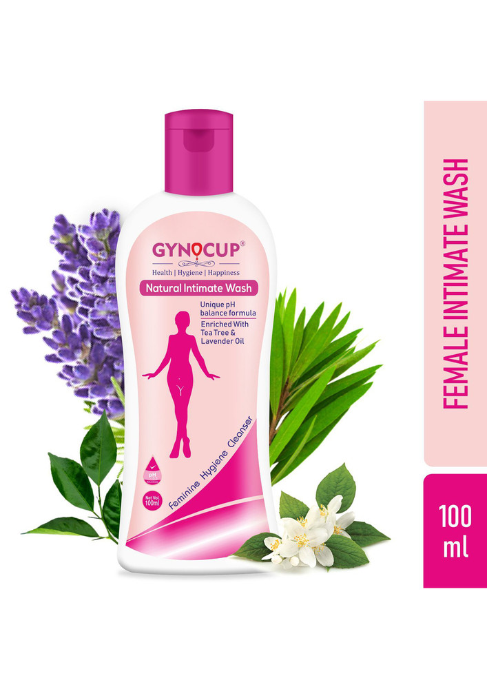 Gynocup Intimate Wash For Women, Enriched With Tea Tree Oil & Aloe Vera Extract, Ph Balanced , Prevents Odour & Infections, Safe For Skin -100ml