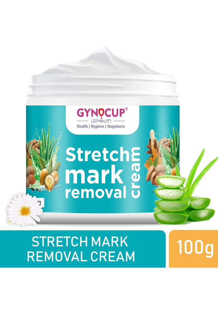 GynoCup Stretch Marks Removal Cream for Pregnancy with the Goodness of Shea Butter, Coco Caprylate, Glycerine and Aloe Vera, Harsingar Oil & Vitamin E (100g)