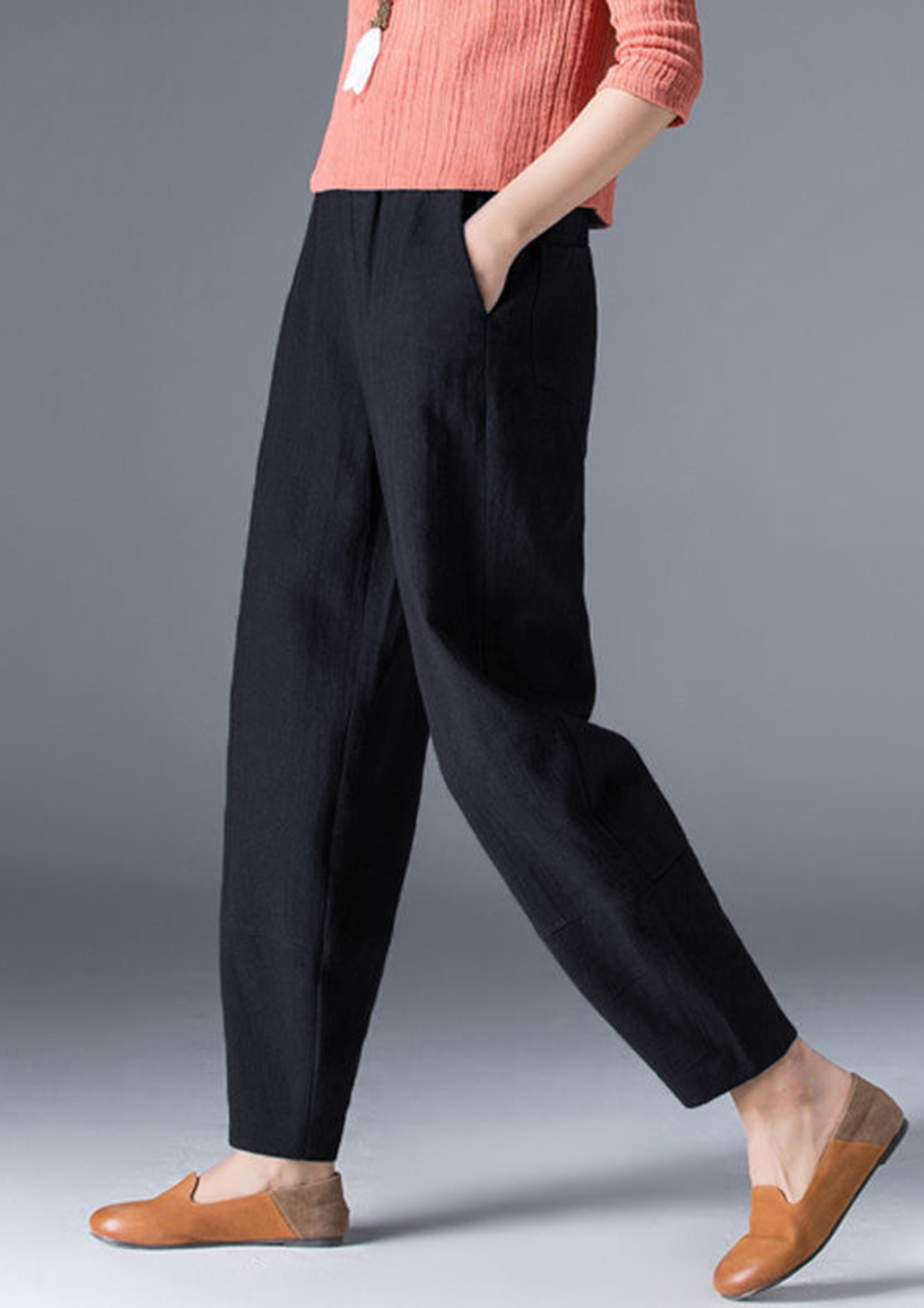 Black Linen Pants for Women