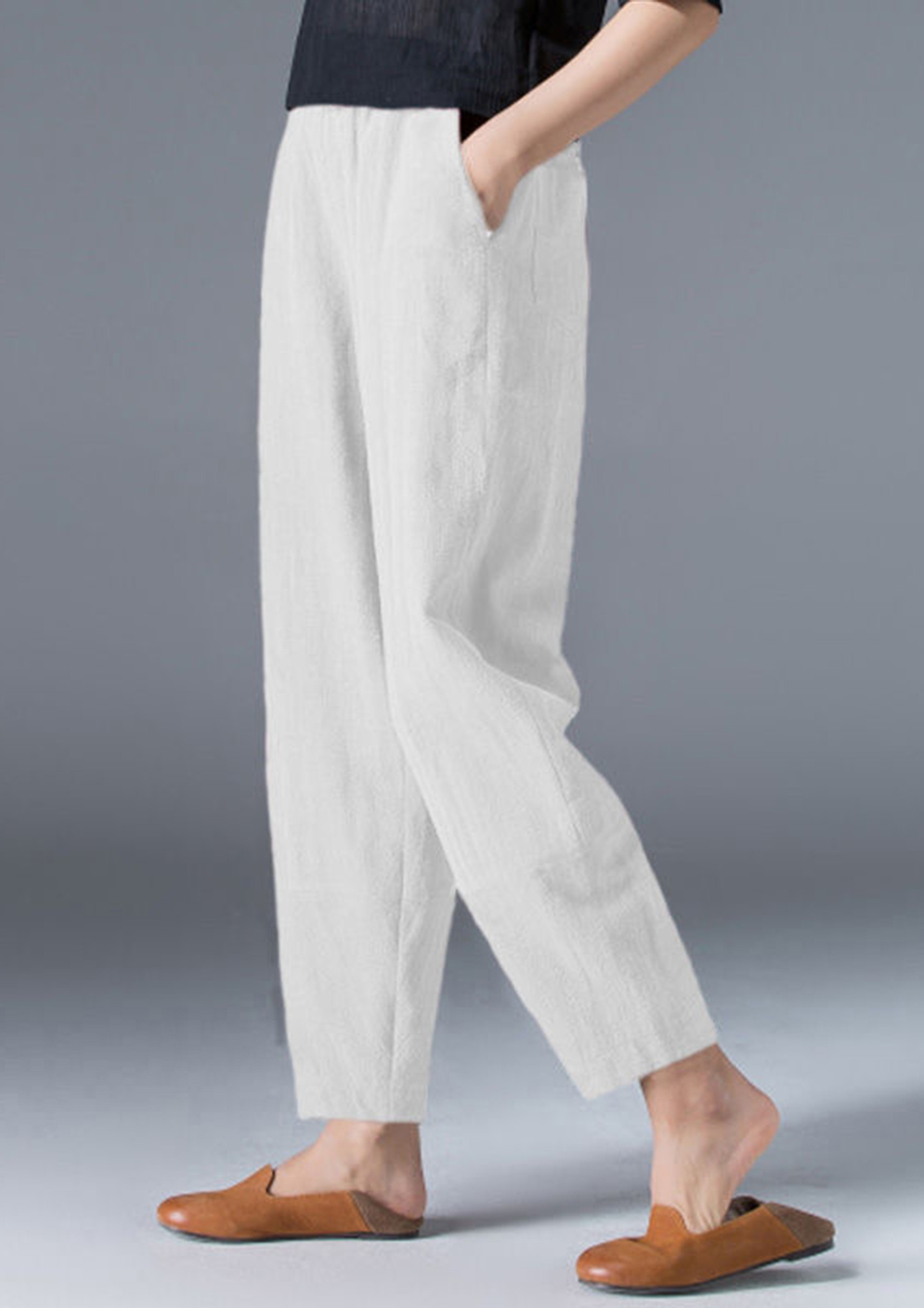 White Linen Pants for Women for sale