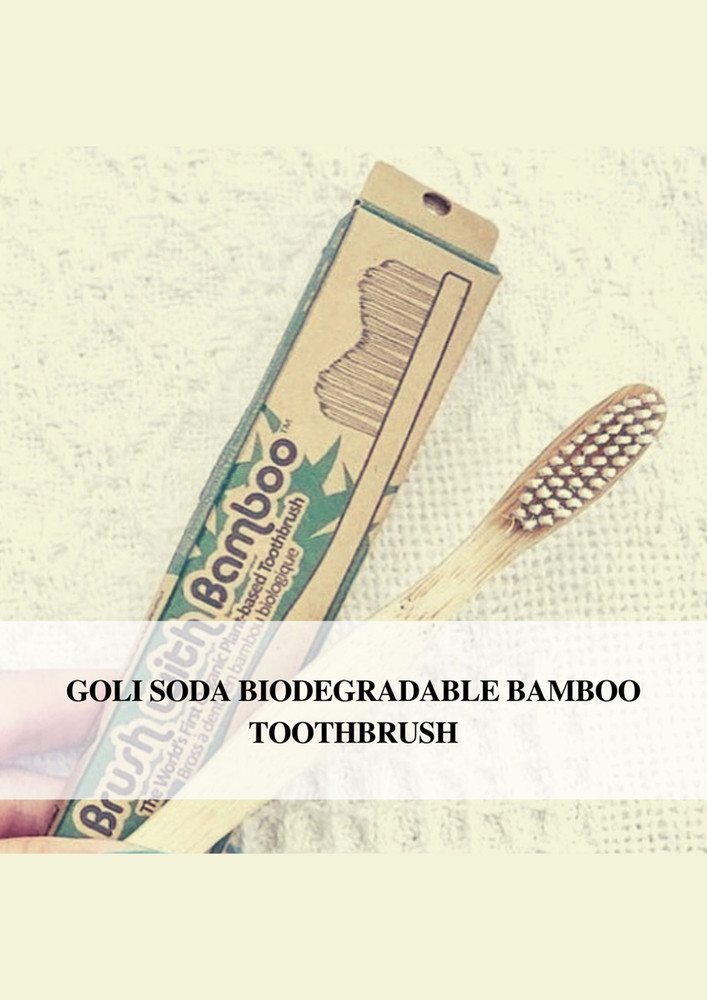 Goli Soda Bamboo Toothbrush - Bpa-Free, Vegan, Verified Non-Toxic - Adult
