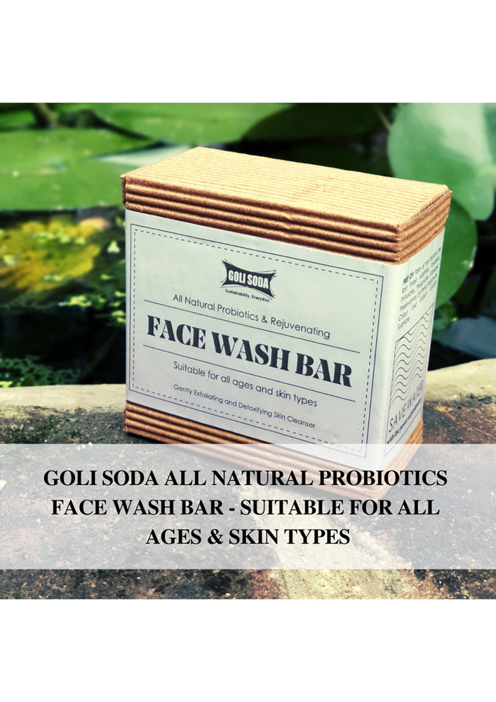 Goli Soda All Natural Probiotics Face Wash Soap - 90 g - (Pack Of 2)
