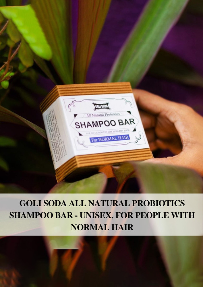 Goli Soda All Natural Probiotics Shampoo Bar For Normal Hair - 90 G