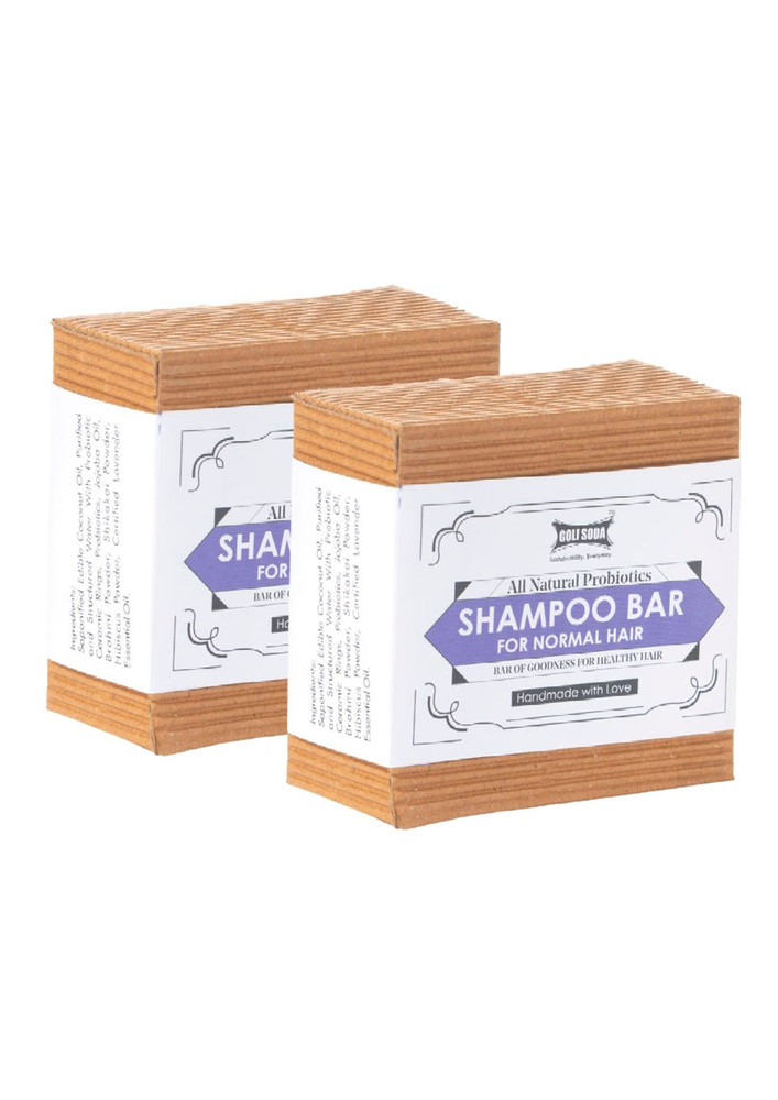 Goli Soda All Natural Probiotics Shampoo Bar for Normal Hair - 90 g - (Pack Of 2)