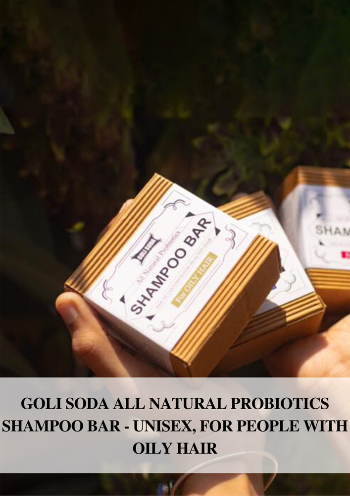 Goli Soda All Natural Probiotics Shampoo Bar For Oily Hair - 90 G