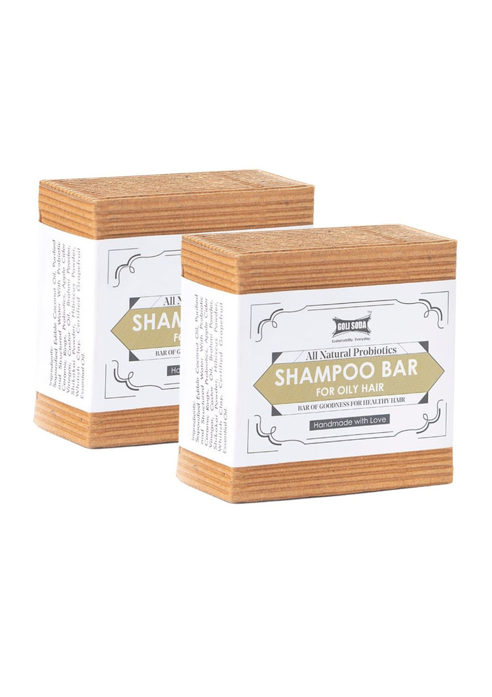 Goli Soda All Natural Probiotics Shampoo Bar For Oily Hair - 90 G- (pack Of 2)