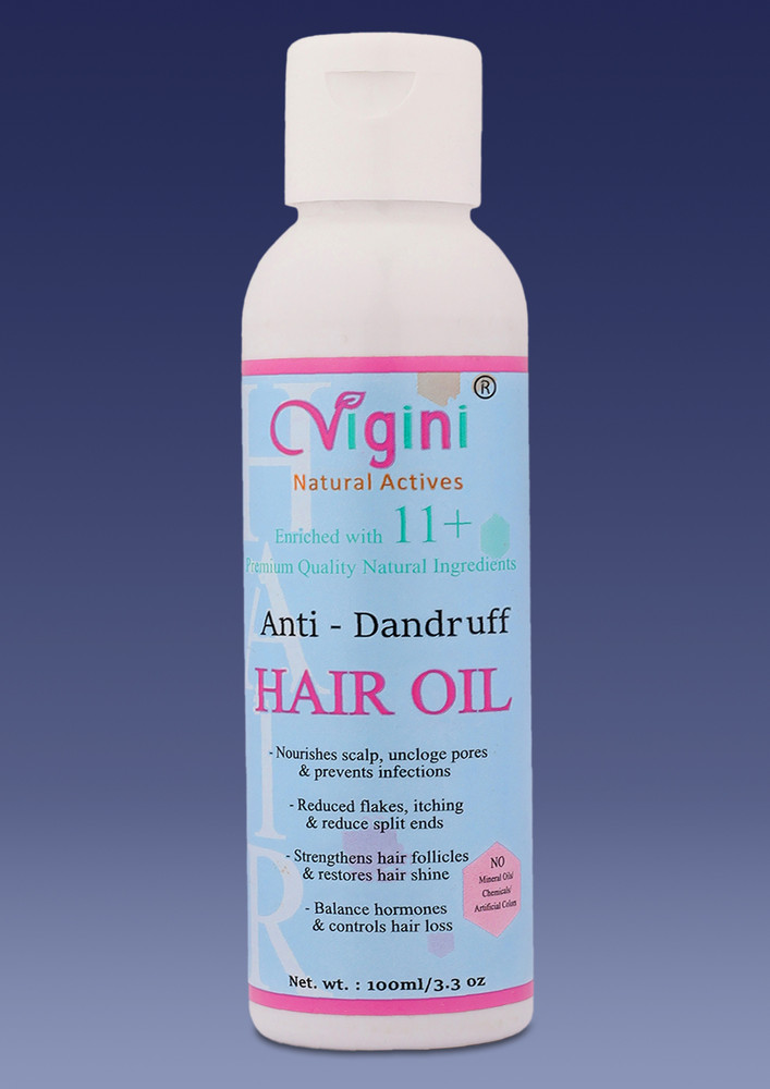 Vigini Natural Anti-Dandruff Pre Shampoo Hair Care Oil Provides Nourishment Silky Shine 100 ml