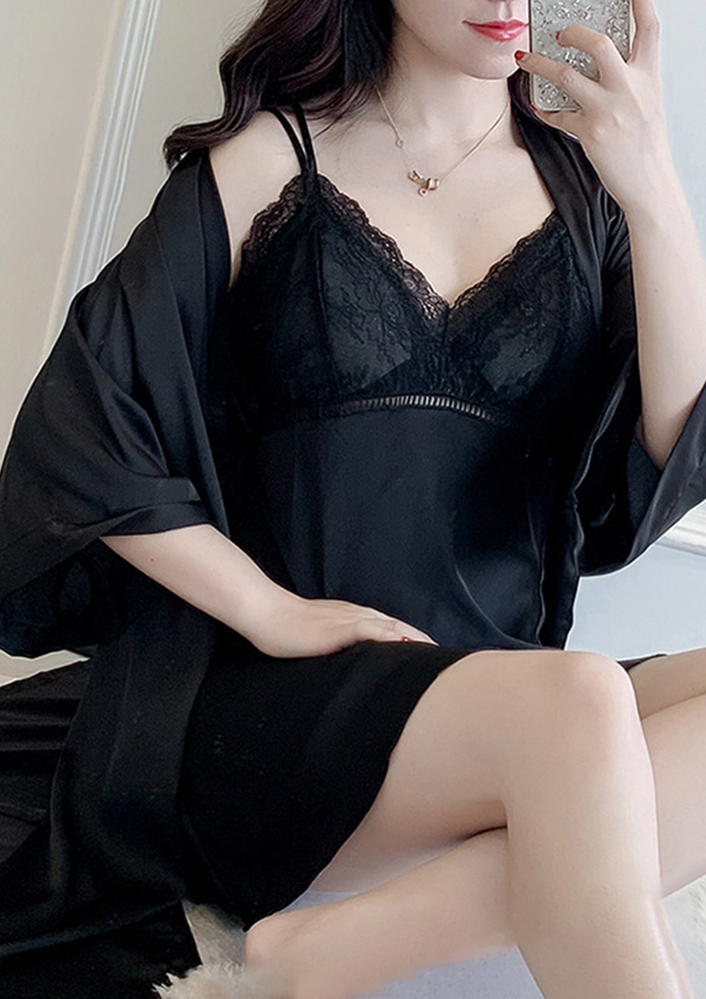 Buy LUXURIOUSLY ASLEEP NIGHT BLACK NIGHT SUIT for Women Online in India