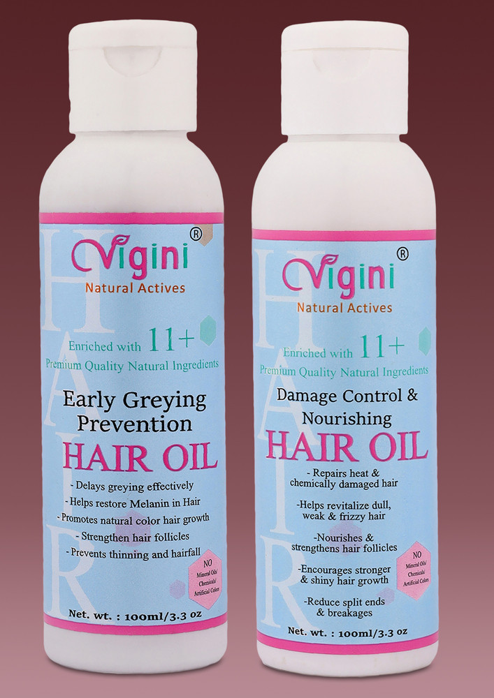 Vigini Early Zero Anti Greying Grey Prevention Hair Care Oil, Damage Repair Fall Loss Control Oil