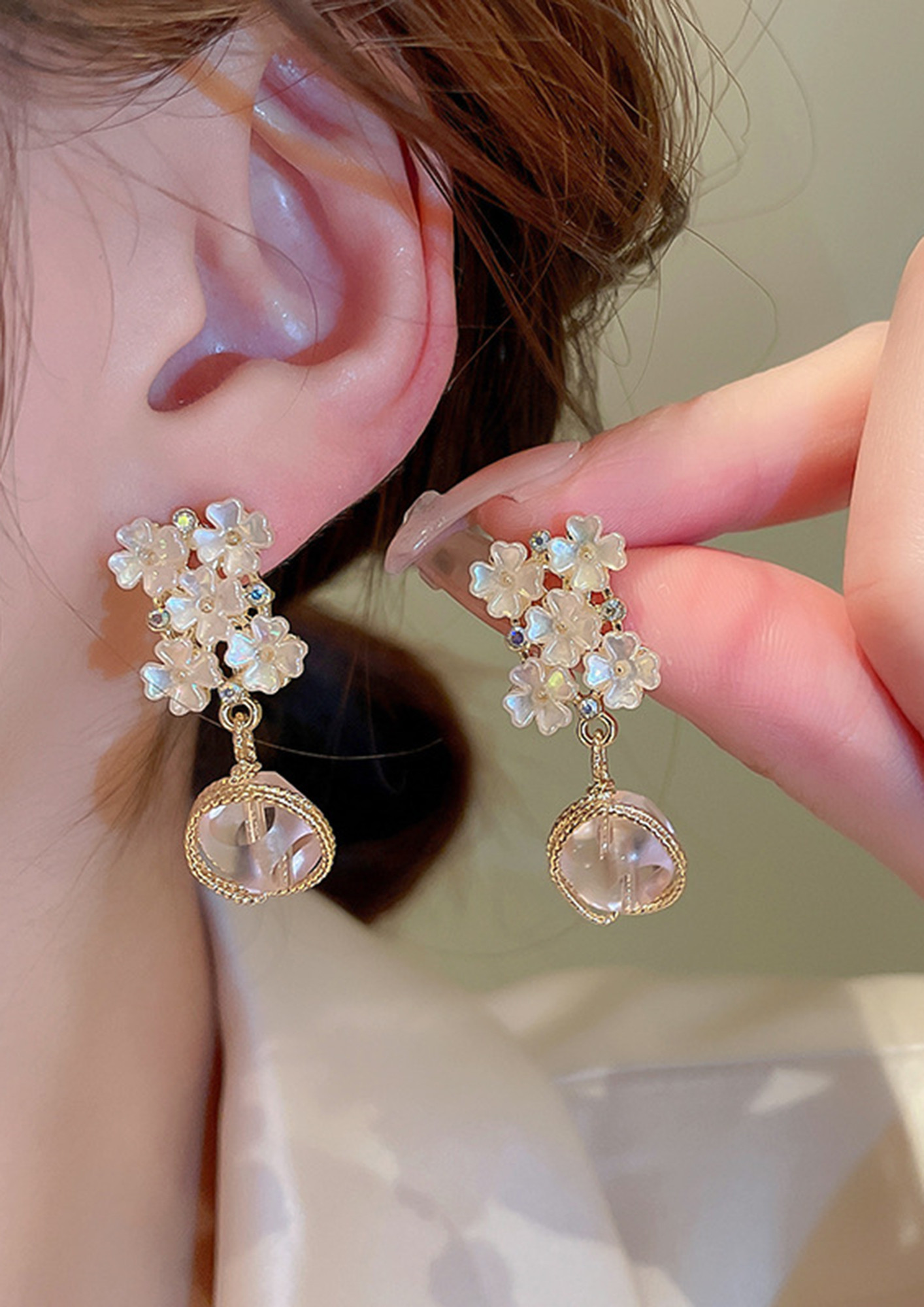 FLORAL SPIN PINK EARRINGS