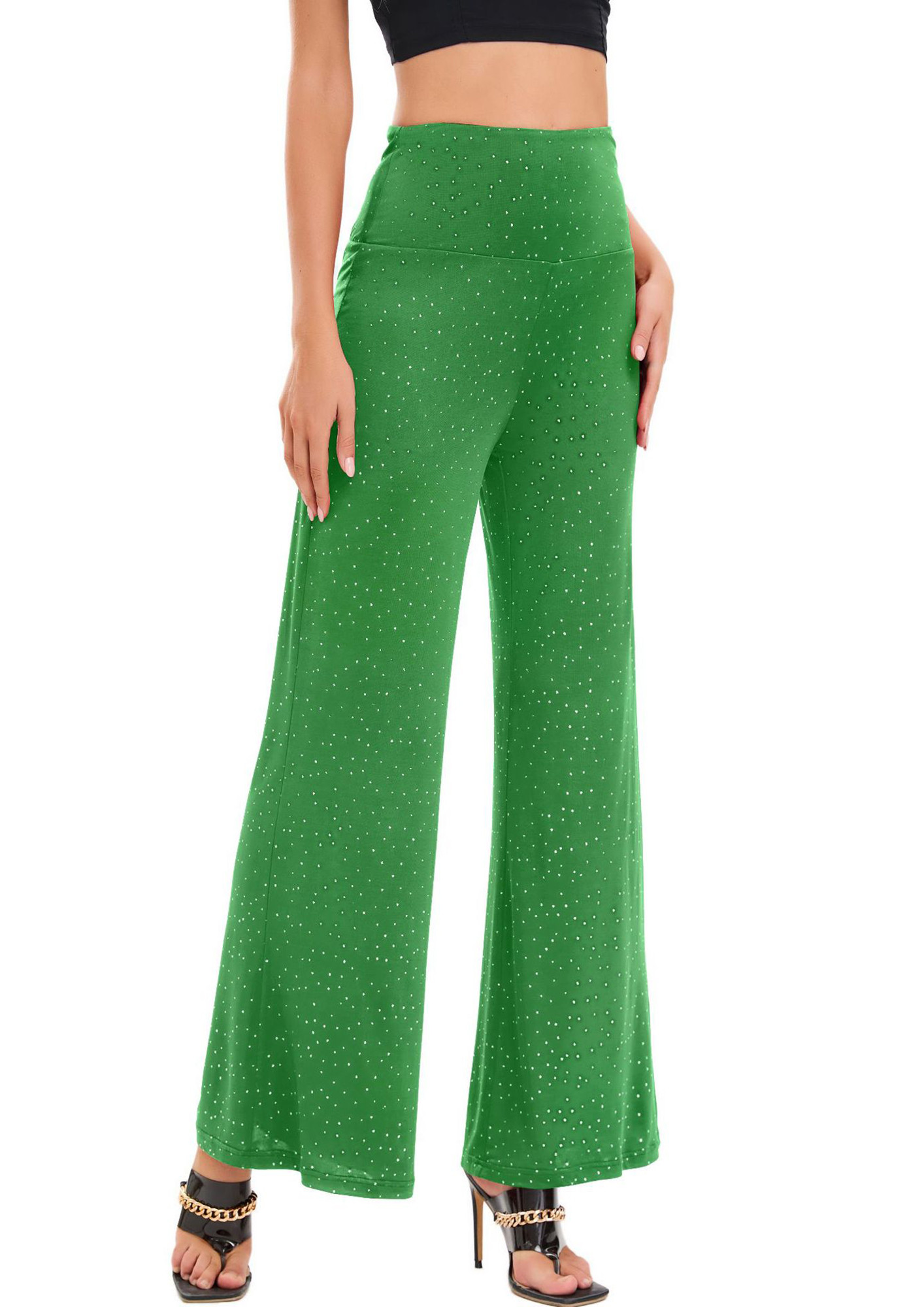 Whistles Petra Sequin Trousers Dark Green at John Lewis  Partners