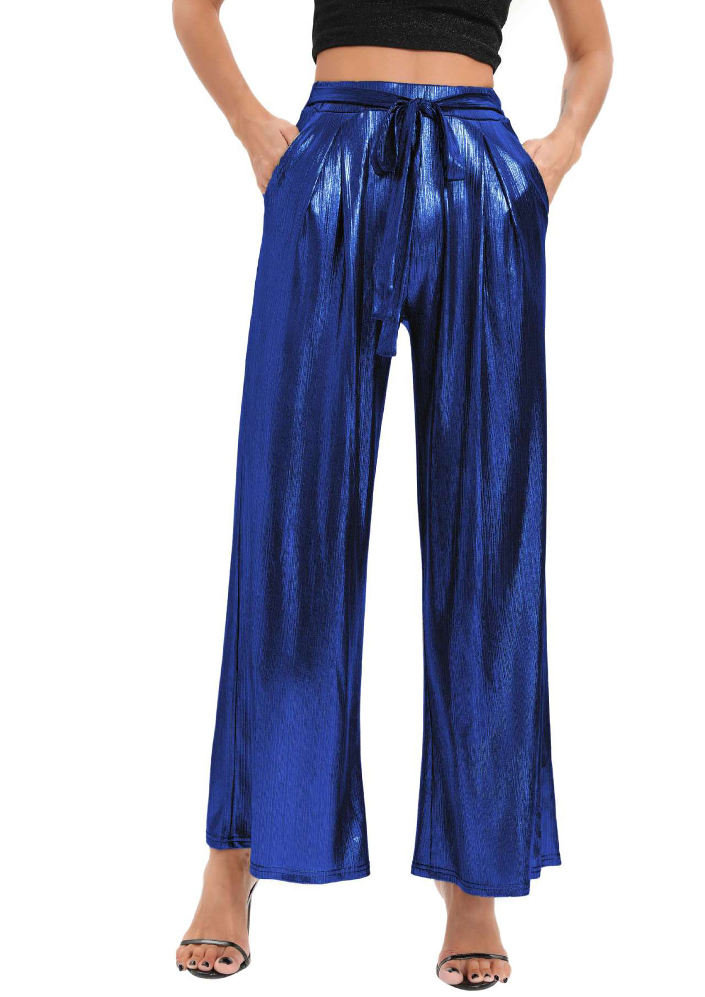 Buy Trend Sassy Womens Navy Blue Raw Silk Pants With Full Length Cotton  Lining at Amazonin