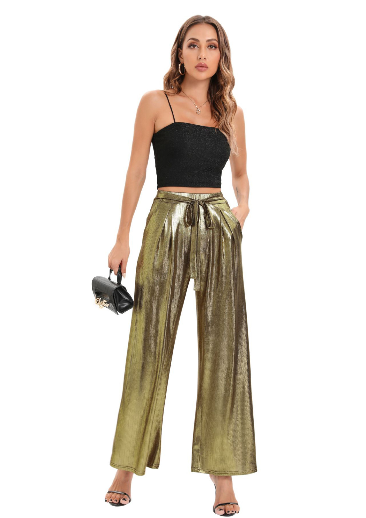 Gold Bottoms for Women  Buy Gold Indo Western Pants for Girls Online India   Indya