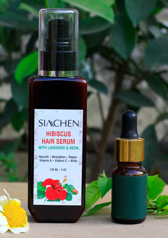 Siachen Hibiscus Hair Serum with Lavender and Neem | GEL BASED | SLS & Paraben Free | Detangles, Hydrates, Softens & Adds Shine