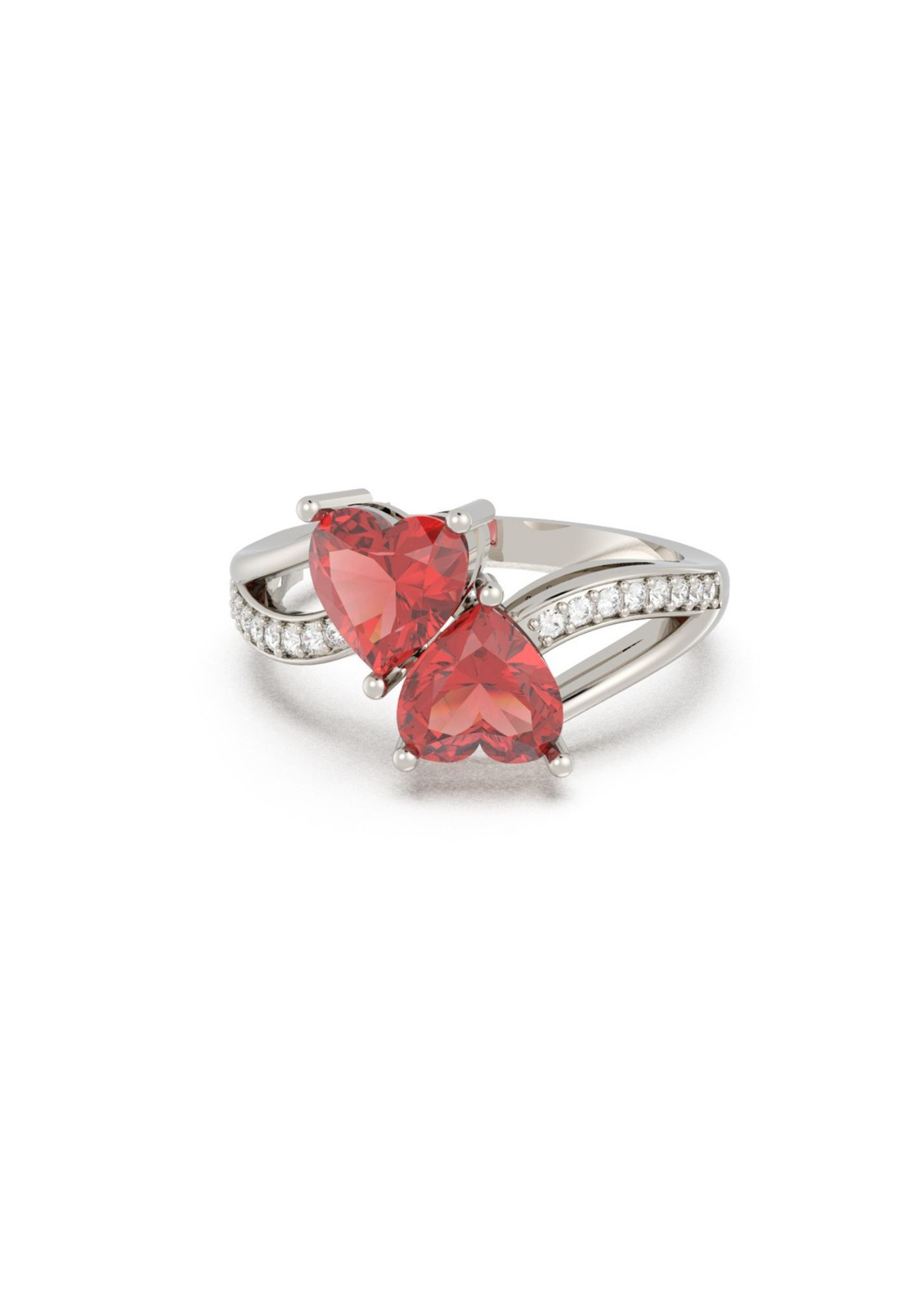 Red Heart Ring in 925 Silver