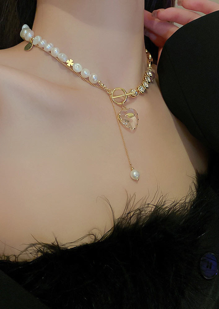 PEARL AND GOLD WHITE NECKLACE