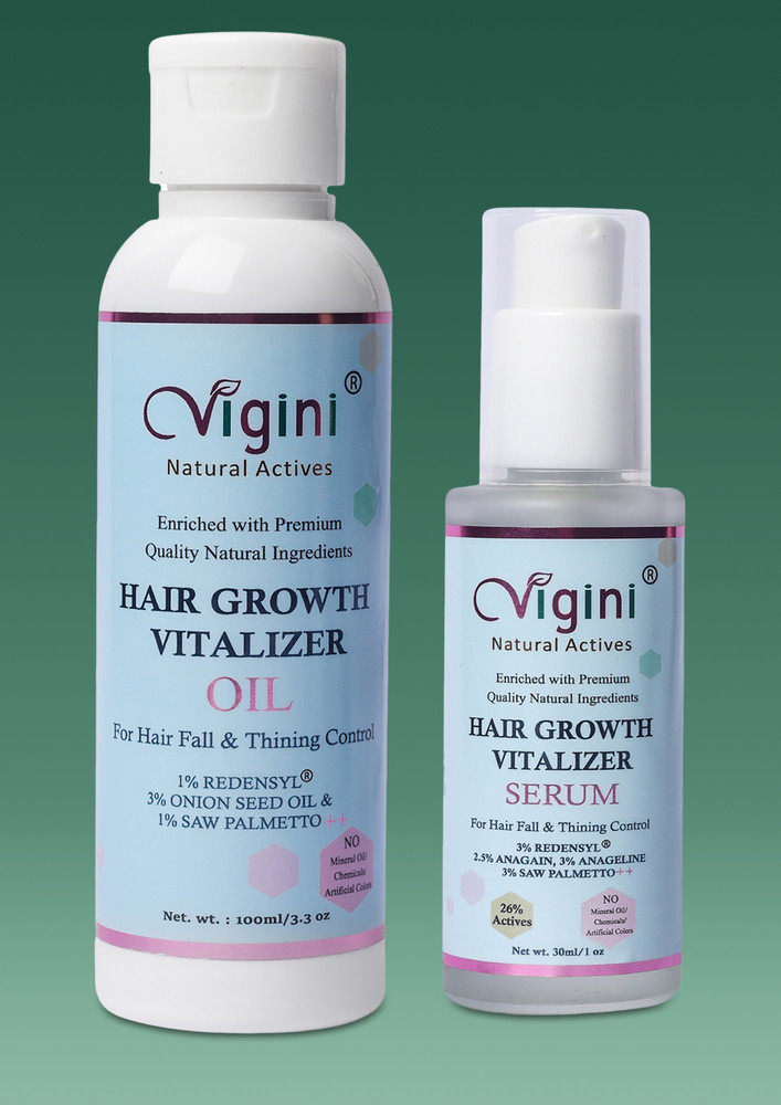 Vigini 3% Serum & 1% Redensyl Oil Procapil Anagain Regrowth Nourish Revitalizer Control Hair Fall