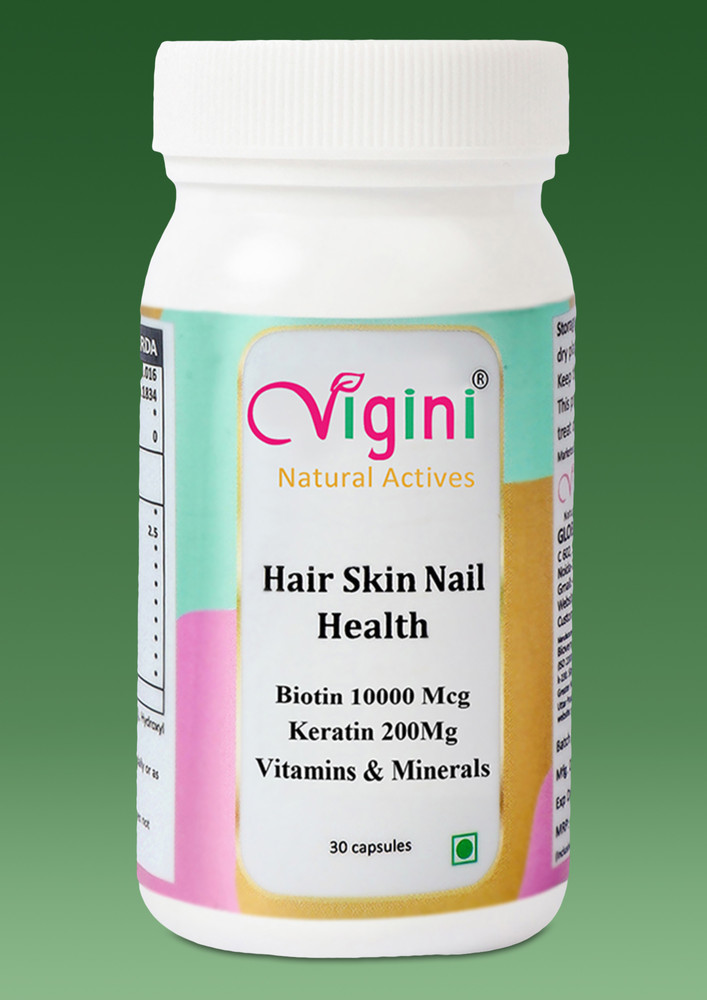 Vigini Biotin 10000mcg Keratin Hair Regrowth Growth Thinning Vitalizer Damage Repair Nails Caps