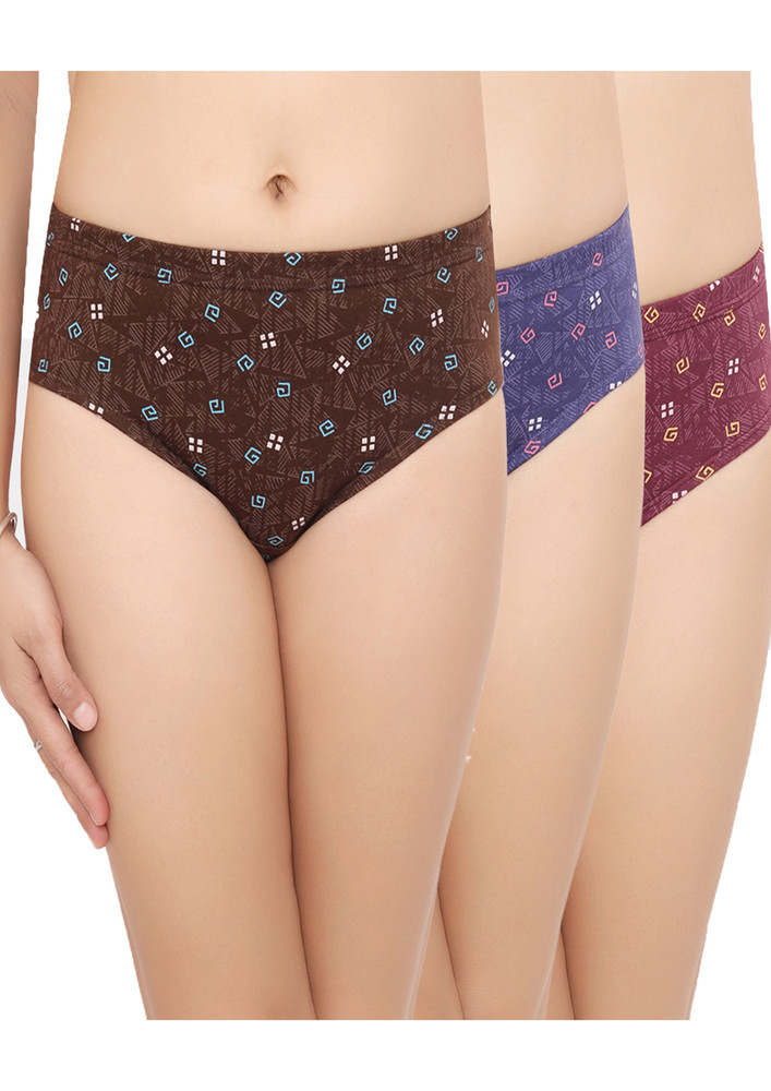 In Care Women Pack Of 3 Printed High-rise Hipster- Icin-027
