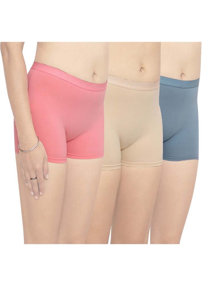 In Care Women Pack Of 3 Assorted Boyshorts-ICLG-011