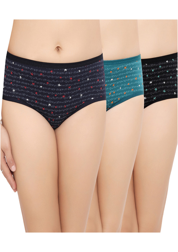 In Care Women Pack Of 3 Printed High-rise Hipster- Icoe-042