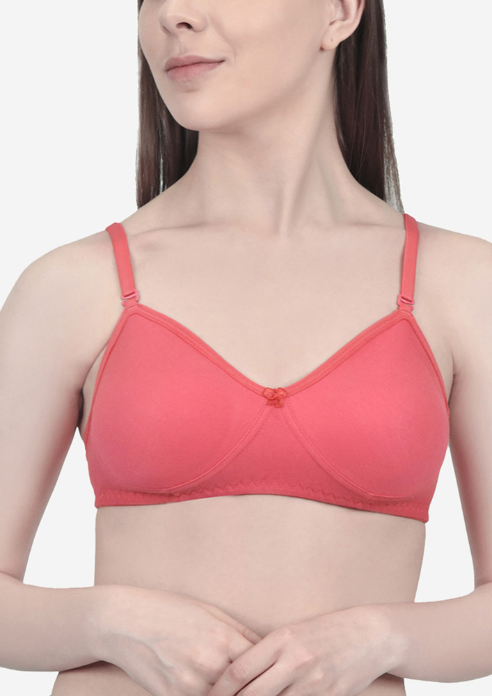 Chasing Relief Coral Non Wired Non Padded Bra