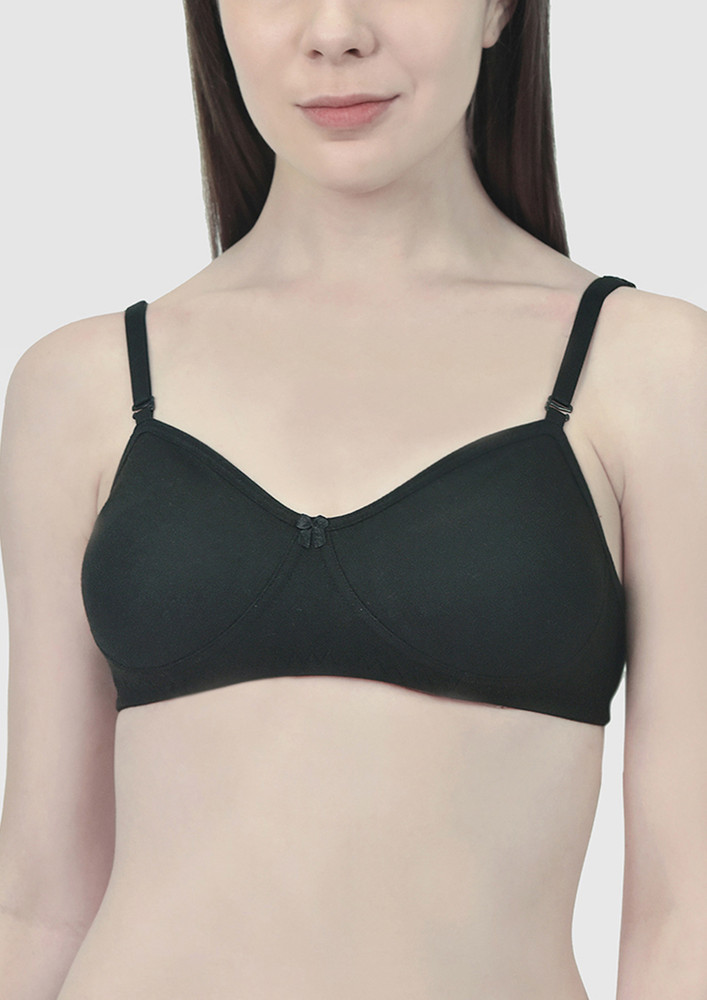 All Day Long Black Non Wired Non Padded Bra