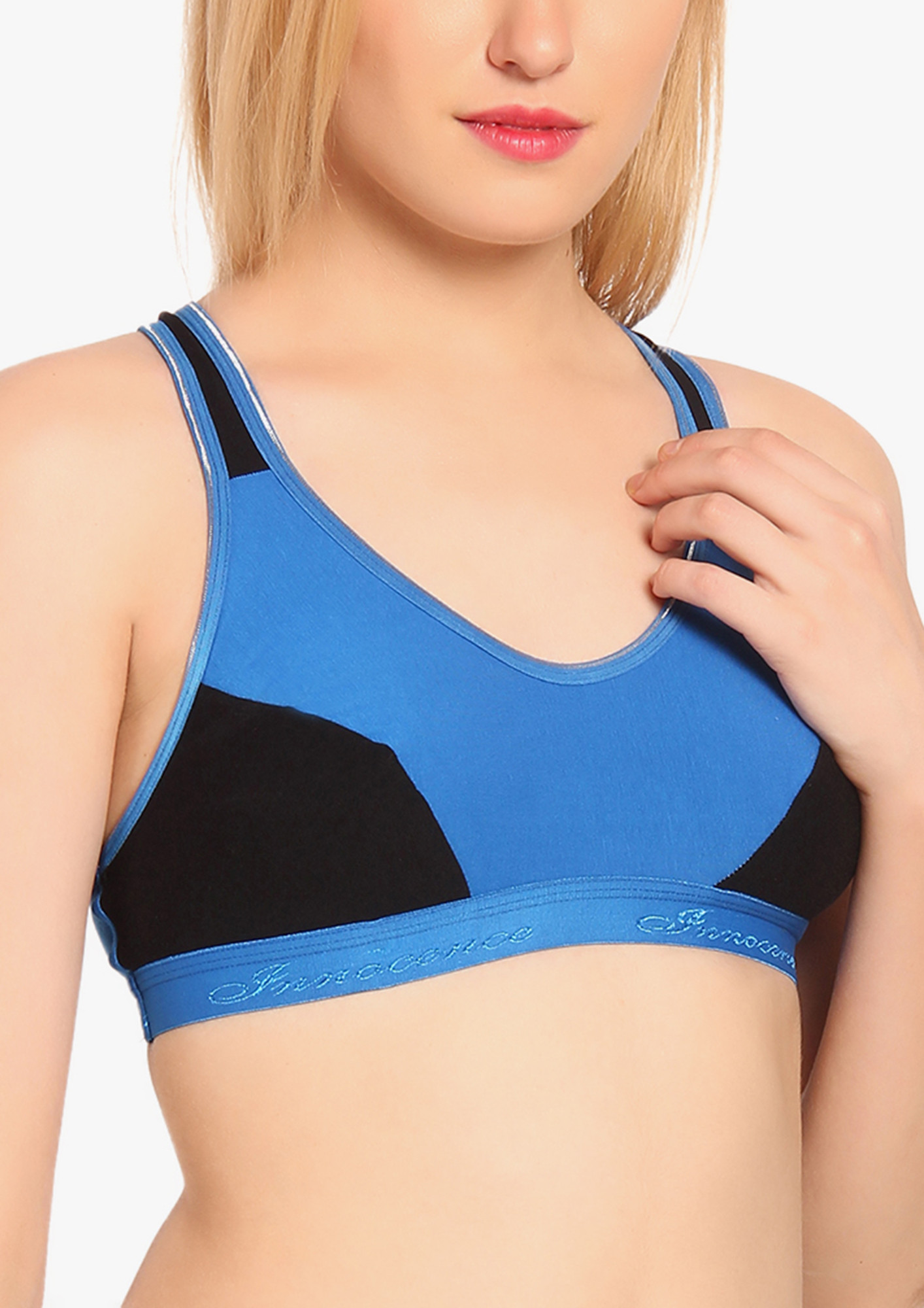 Buy BUBBLY DAYS TURQUOISE NON WIRED NON PADDED SPORTS BRA for