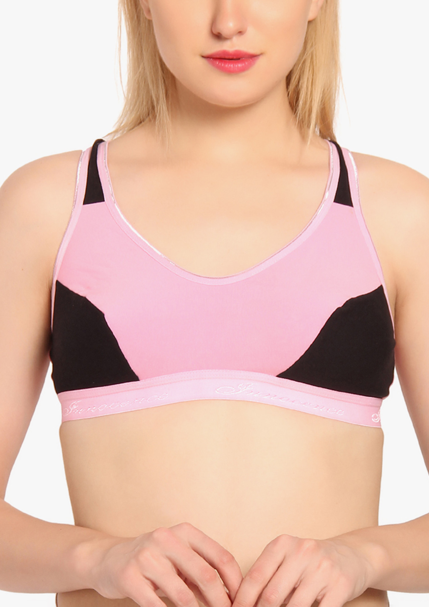 Buy Jockey Non Padded Cotton Sports Bra - Pink Online at Low Prices in  India 