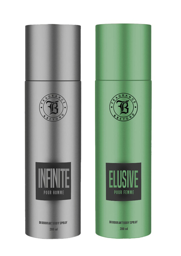 Fragrance & Beyond Body Deodorant for Men And Women, (Pack of 2) - 200ml Each | Infinite, Elusive