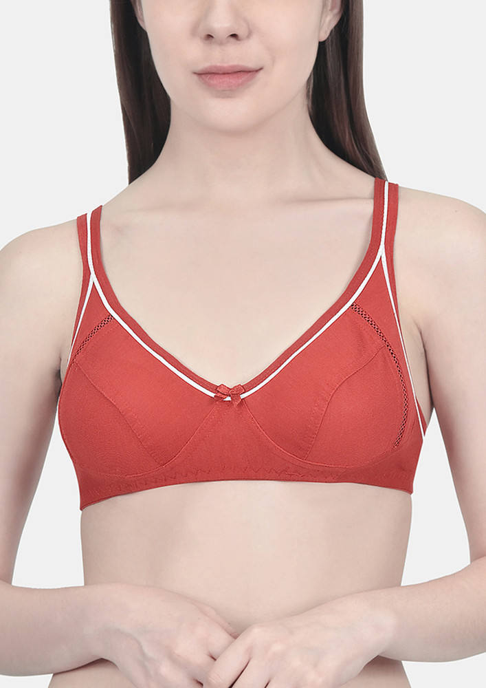 Abstract Touch Red Non Wired Non Padded Bra