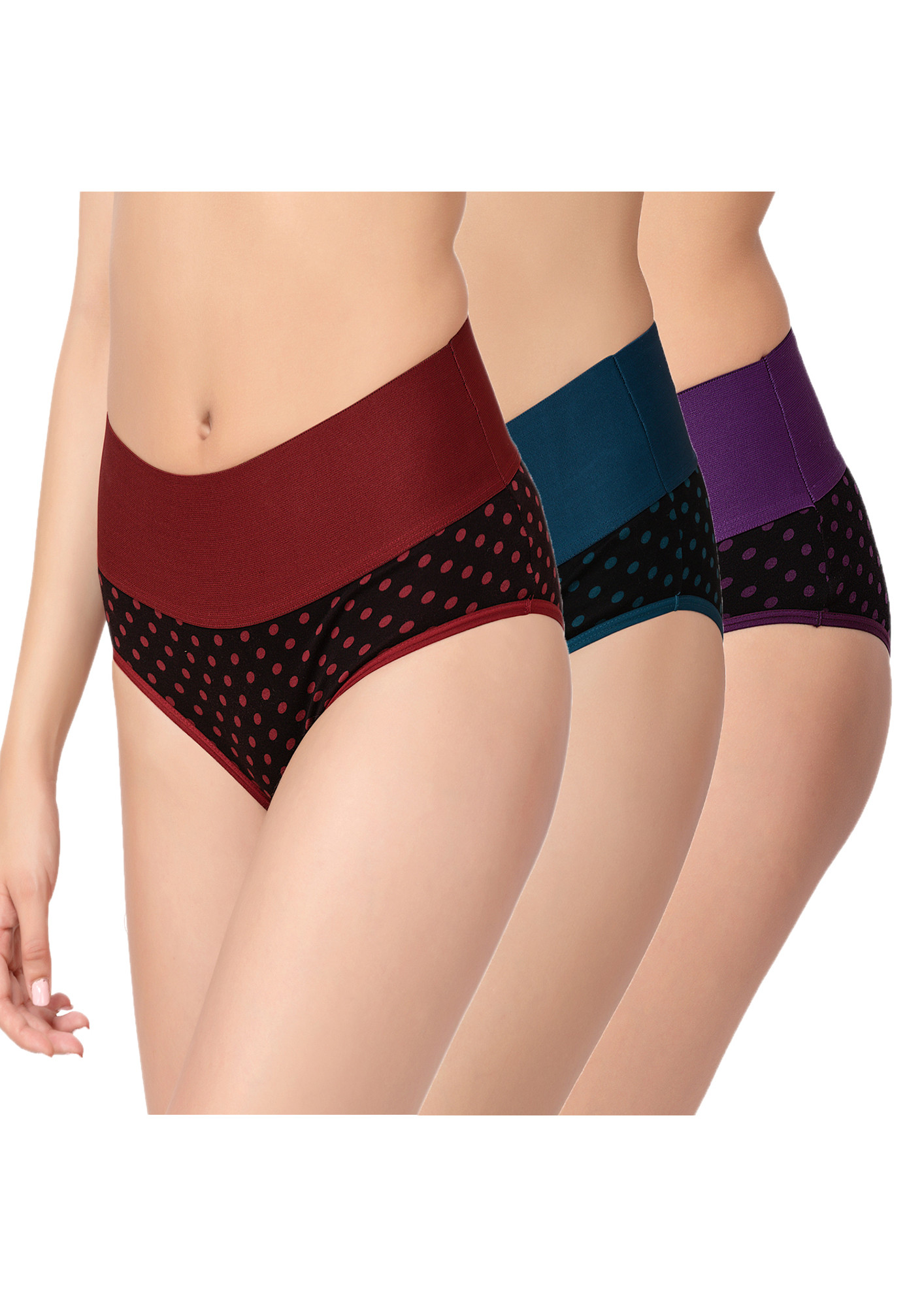 In Shape Women Pack of 3 Assorted Hipster Briefs- ISBB-003