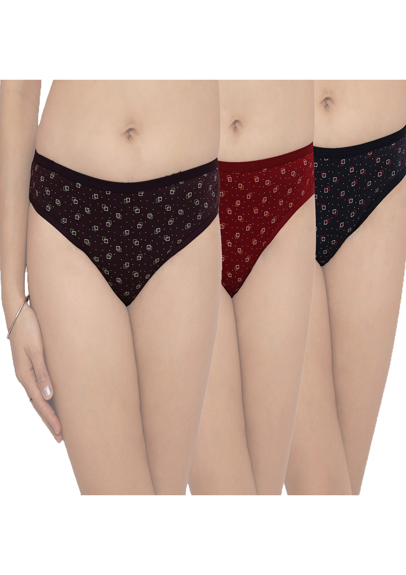 In Shape Women Pack of 3 Assorted Low Rise- ISBK-002
