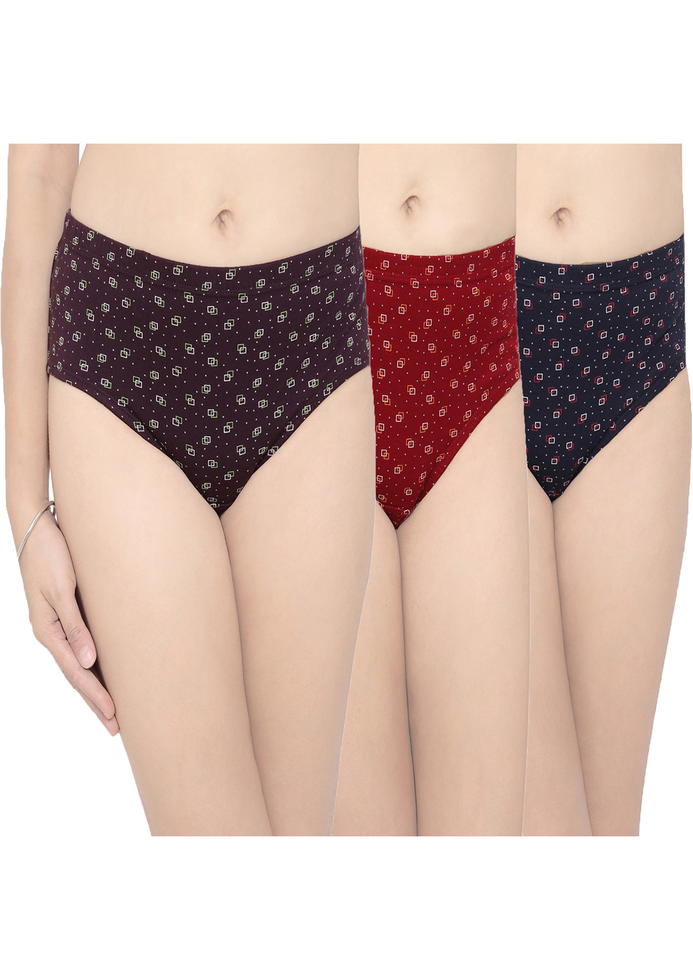 In Care Women Pack of 3 Assorted Hipster Briefs- ISIN-003