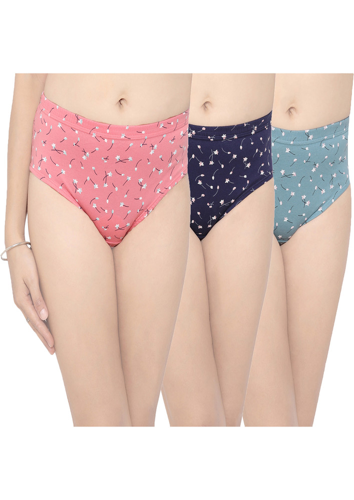In Care Women Pack of 3 Assorted Hipster Briefs- ISIN-004