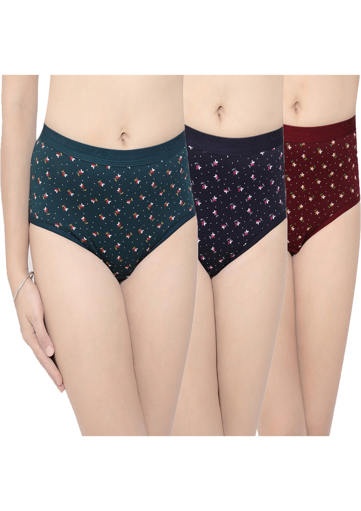 In Care Women Pack of 3 Printed High-Rise Hipster- ISOE-001