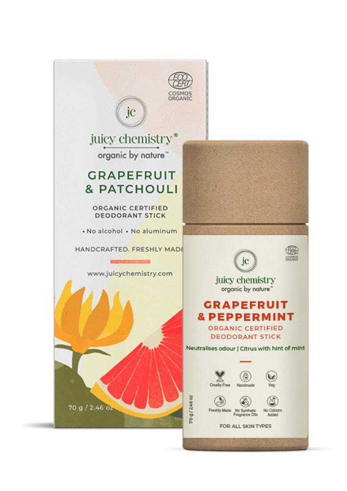 Juicy Chemistry Grapefruit & Patchouli Organic Deodorant Stick -70gm/2.46oz