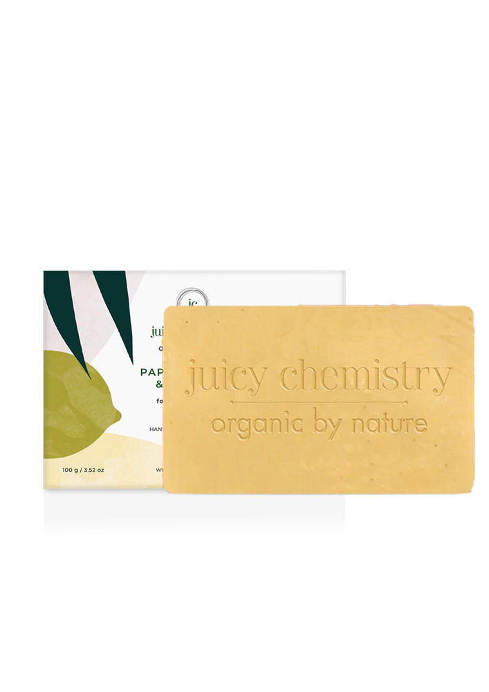 Juicy Chemistry Papaya, Apricot & Mandarin- Organic Soap For Dull & Tanned Skin- 100 Gm/3.53oz