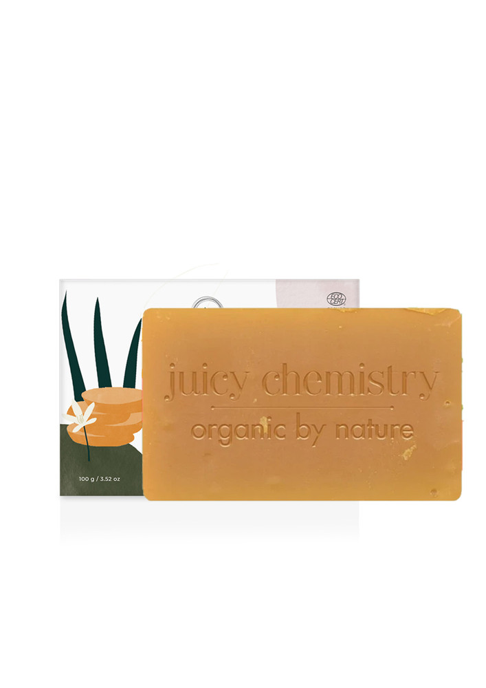 Juicy Chemistry Carrot , Rosehip & Neroli - Organic Soap For Scarred & Pigmented Skin- 100 gm/3.53oz